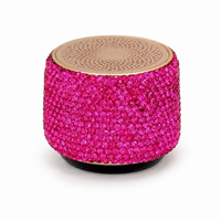 Fuchsia Rhinestone Mini Bluetooth Speaker