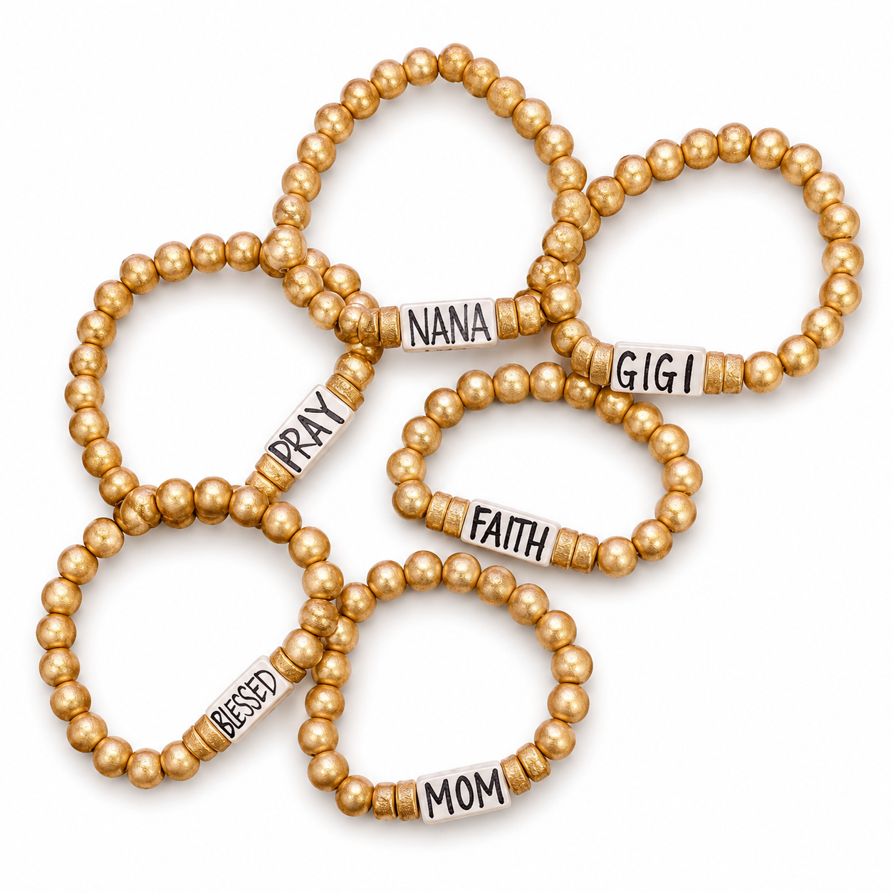 Matte Gold Affirmation Bracelet