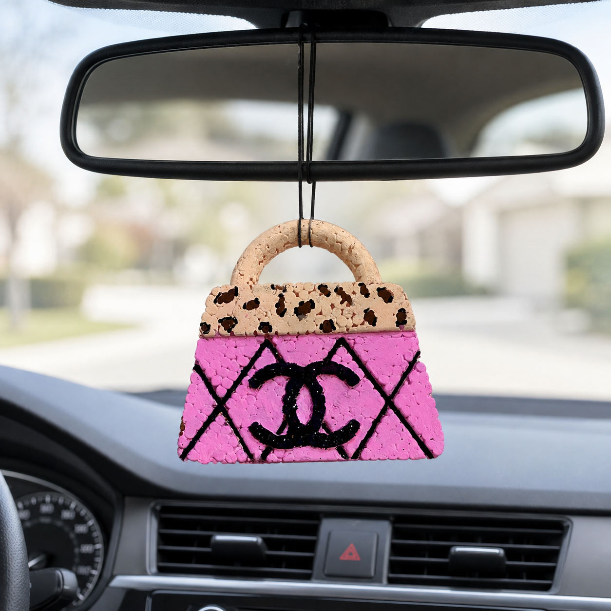 Pink Leopard Designer-Inspired Handbag Freshie