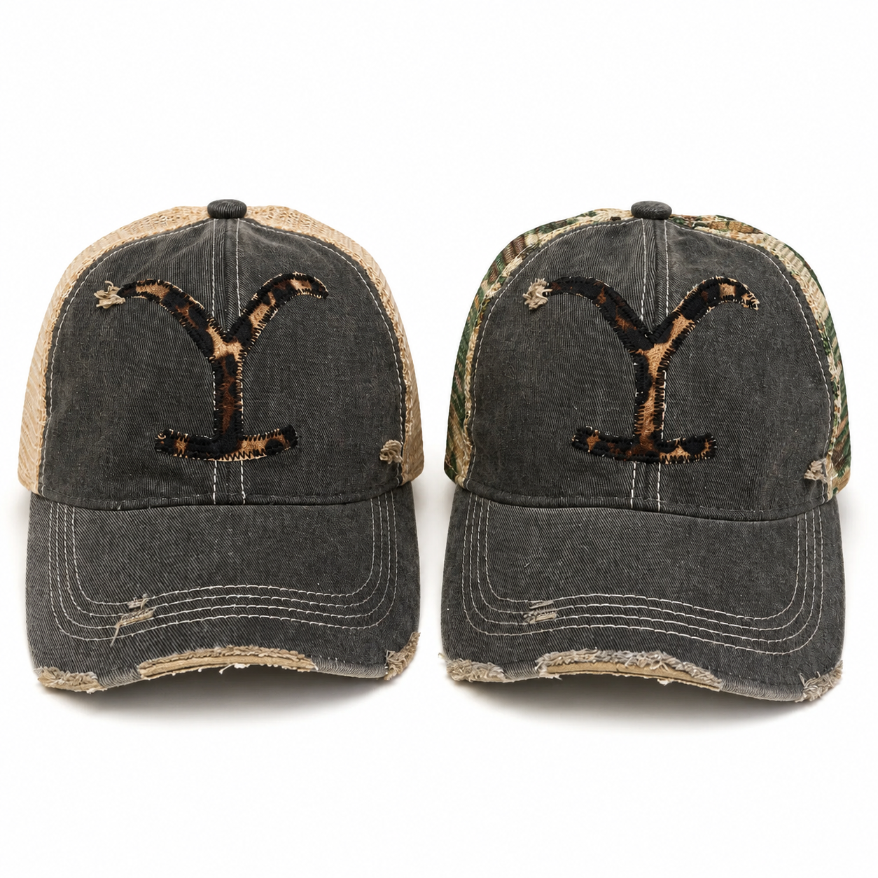 Yellowstone Leopard Y Trucker Cap