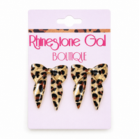 Wild Leopard Bow Statement Earrings