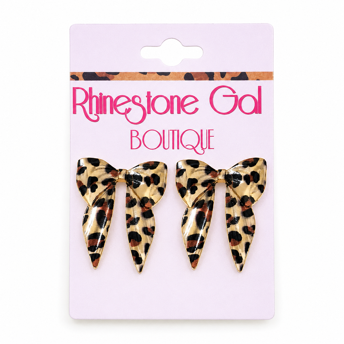 Wild Leopard Bow Statement Earrings
