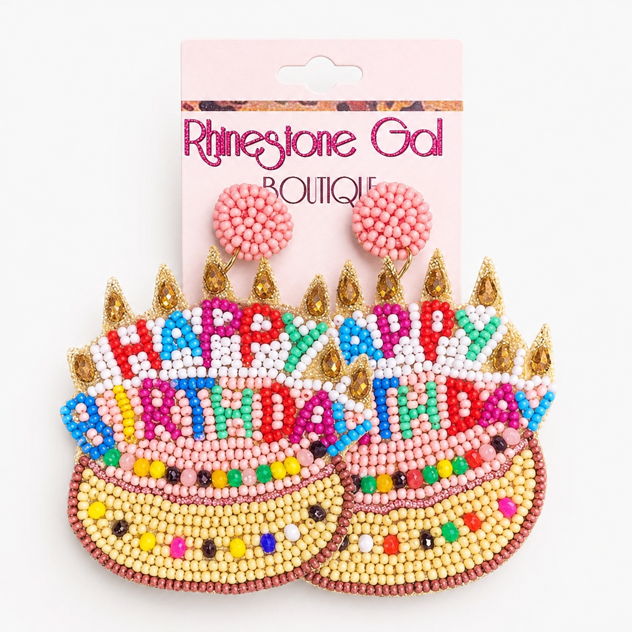 Happy Birthday Seed Bead Earrings