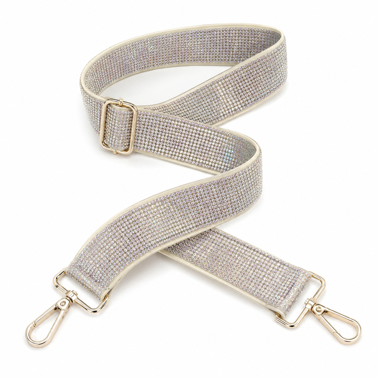 Iridescent Rhinestone Adjustable Handbag Strap