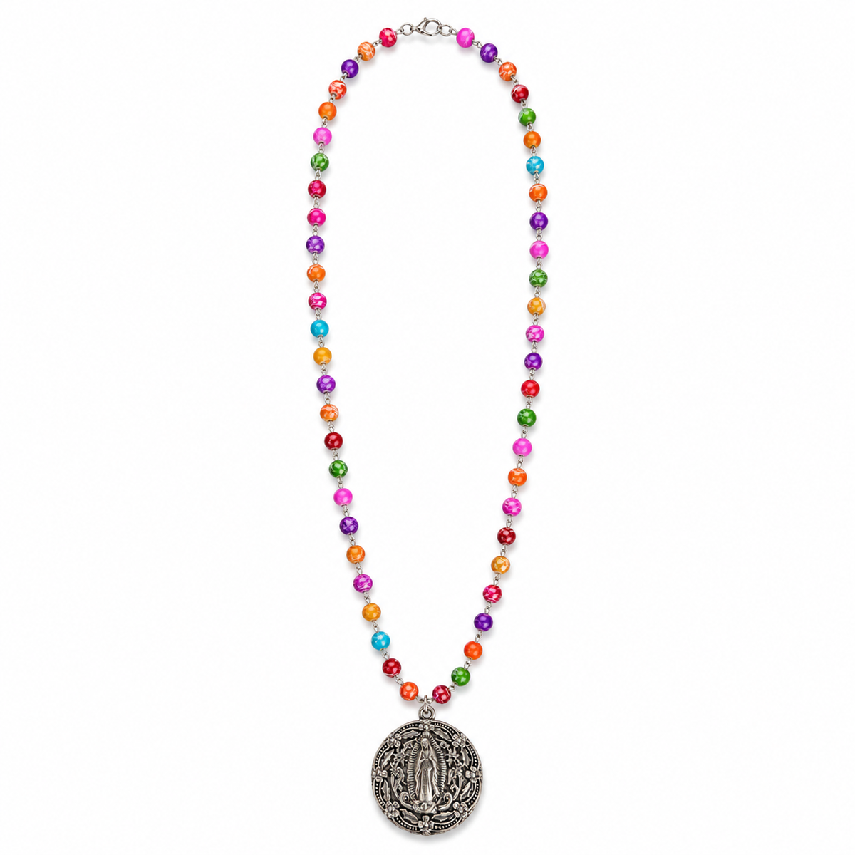 Fiesta Our Lady of Guadalupe Beaded Necklace