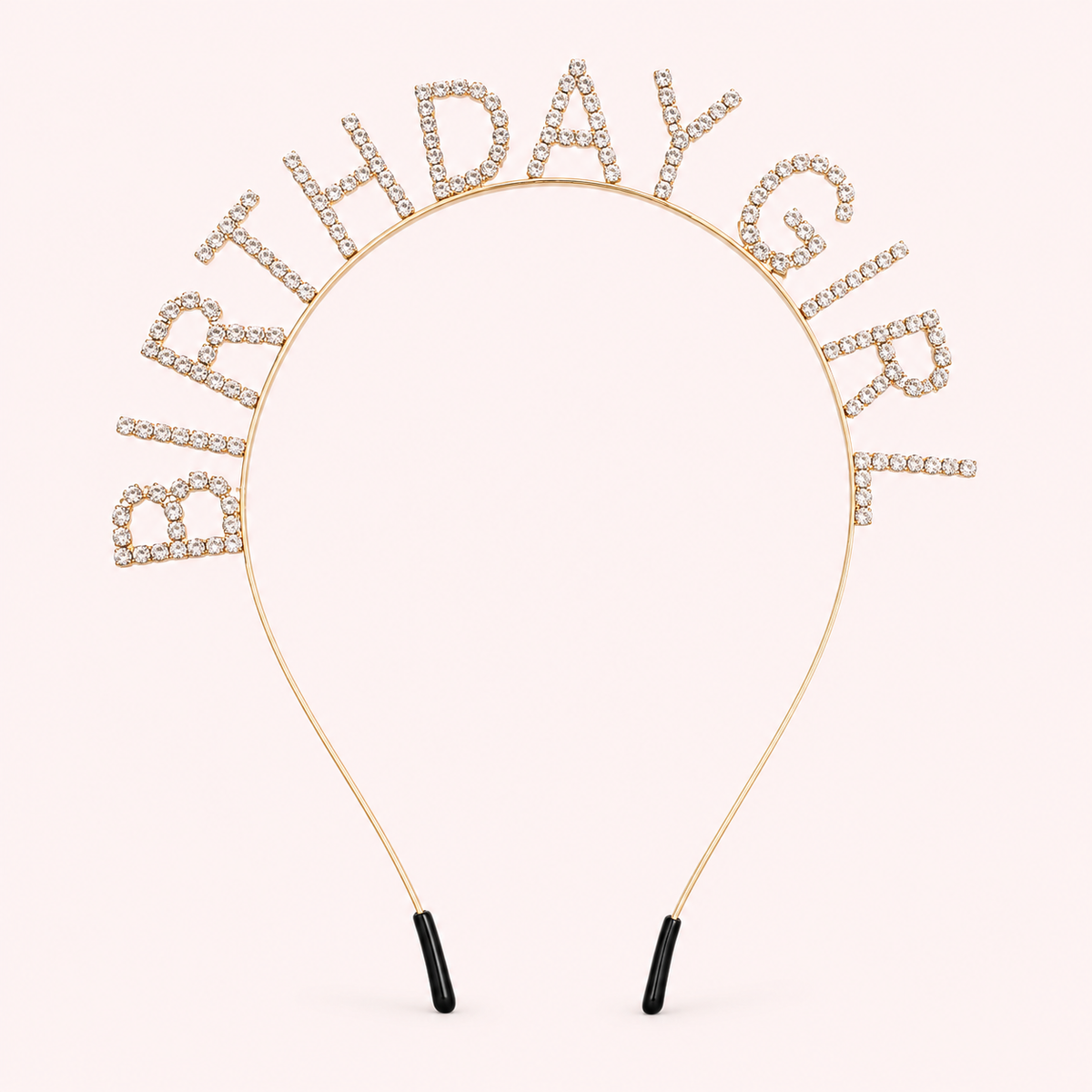 Birthday Girl Rhinestone Headband – Gold Tone Sparkle Party Hair Accessory