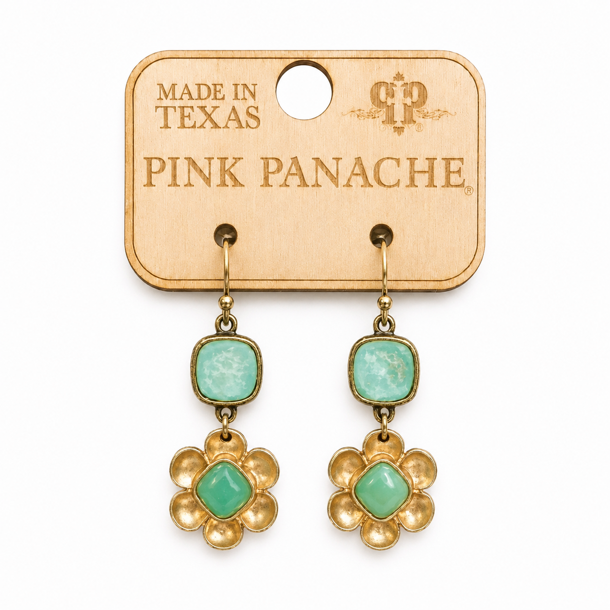 Pink Panache Mint Flower Earrings