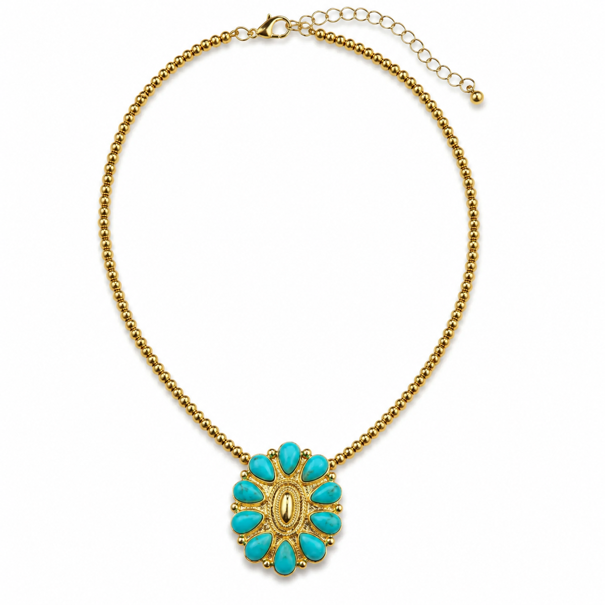 Pink Panache Turquoise Concho Choker Necklace