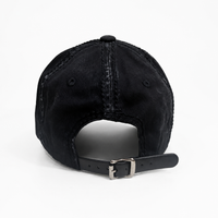 Glitz Distressed Black Baseball Cap with Rhinestones
