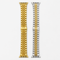 Two-Tone Adjustable Apple Watch Band – 18k Gold Plated Stainless Steel