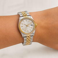 Two-Tone Adjustable Apple Watch Band – 18k Gold Plated Stainless Steel