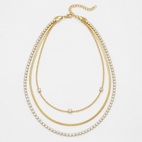 Leah Waterproof Layered Rhinestone Necklace
