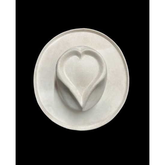 Heart Style Vegan Suede Fedora Hat