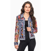 Denim Jacket with Sheer Floral Embroidery