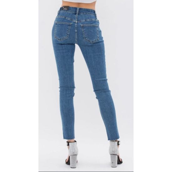 Skinny Stretchy Jeans with Pearls - Rhinestone Gal