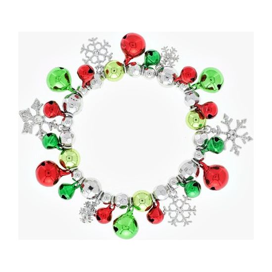 Christmas Snowflake Stretchy Charm Bracelet