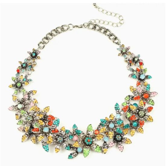 Summer Bloom Crystal Statement Necklace