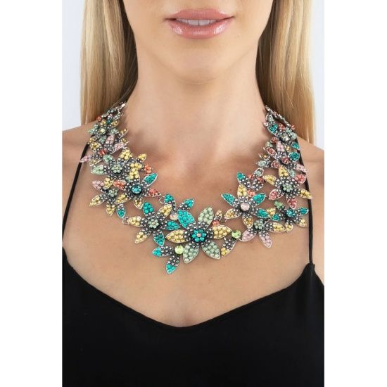 Summer Bloom Crystal Statement Necklace