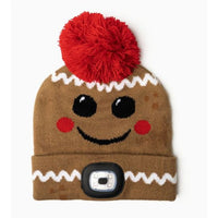 Holiday Light-Up LED Pom Beanies for Girls (Age 6+)