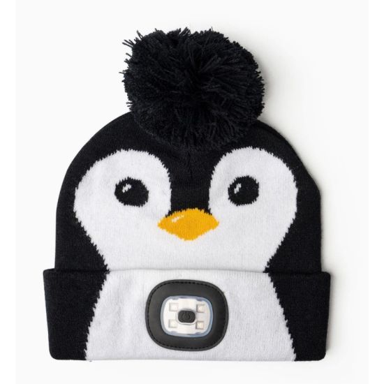 Holiday Light-Up LED Pom Beanies for Girls (Age 6+)