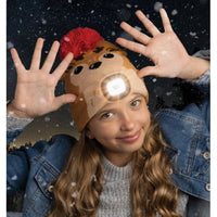 Holiday Light-Up LED Pom Beanies for Girls (Age 6+)