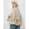 Latte Kimono Voile Frill Shrug – Rayon Crepe Jacquard