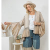 Latte Kimono Voile Frill Shrug – Rayon Crepe Jacquard