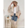 Latte Kimono Voile Frill Shrug – Rayon Crepe Jacquard