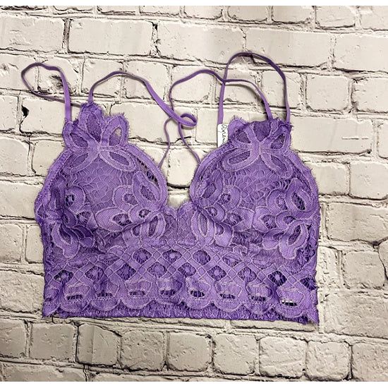 Lavender Lace Bralette - Rhinestone Gal