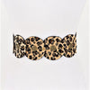 Leopard Faux Fur Disc Concho Belt
