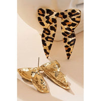 Wild Leopard Bow Statement Earrings