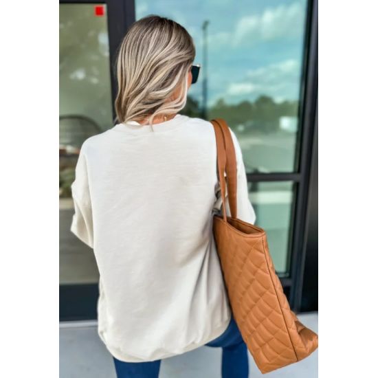 Sand Leopard Bow Luxe Sweatshirt