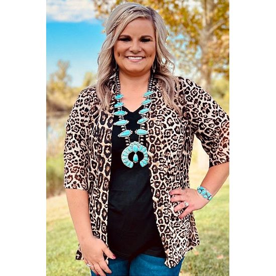 Mirage Leopard Cardigan - Rhinestone Gal