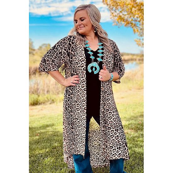 Long Sheer Lightweight Duster - Rhinestone Gal