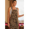 Leopard Print Overall Jumpsuit with Red Side Stripe