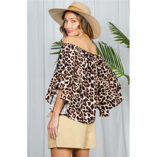 Leopard Luxe Off-Shoulder Blouse