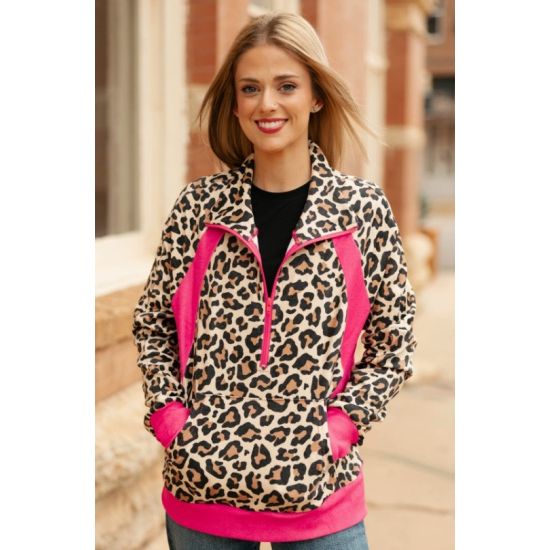 Hotshot Cowgirl Leopard & Pink Pullover
