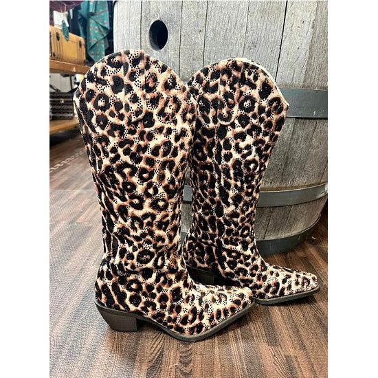 Cheetah Print Rhinestone Boots