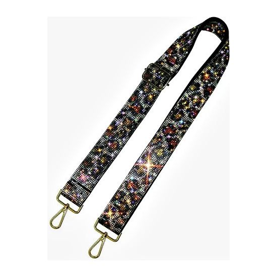 Leopard Rhinestone Crossbody Guitar Strap - Rhinestone Gal