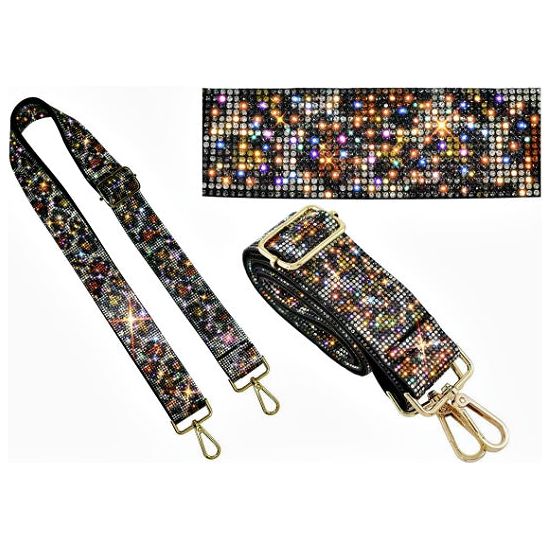 Leopard Rhinestone Crossbody Guitar Strap - Rhinestone Gal