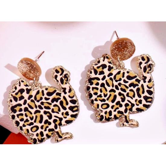 Leopard Turkey Glitter Earrings