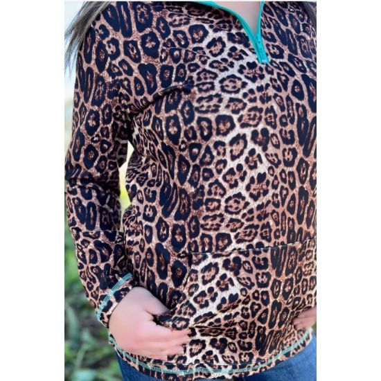 Hear Me Roar Leopard Quarter-Zip Pullover