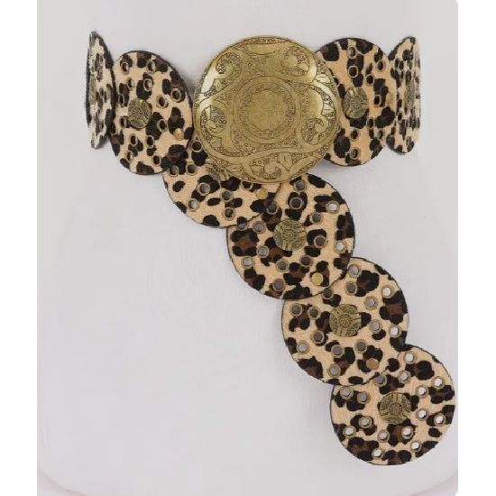 Leopard Concho Statement Belt