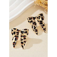 Wild Leopard Bow Statement Earrings
