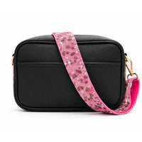 Pink Leopard Rhinestone Crossbody Guitar Strap