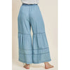 Light Chambray Tiered Wide Leg Pants