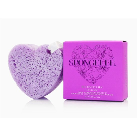 Spongellé Beloved Lily Heart-Shaped Body Buffer