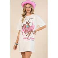 Long Live Cowboys Rodeo Graphic T-Shirt Dress