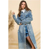 Glam Studded Long Denim Coat