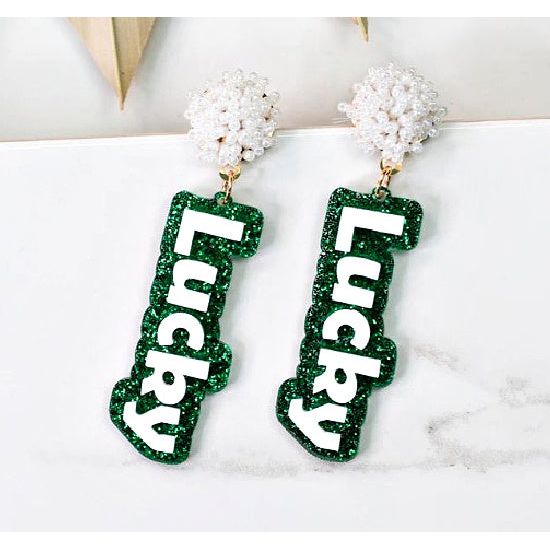 Lucky St. Patrick's Day Earrings - Rhinestone Gal